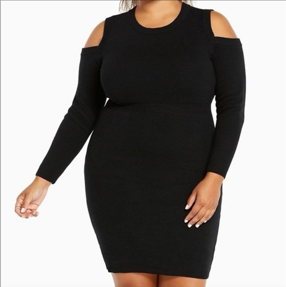TORRID Ribbed Knit Cold Shoulder Sweater Dress 1XL